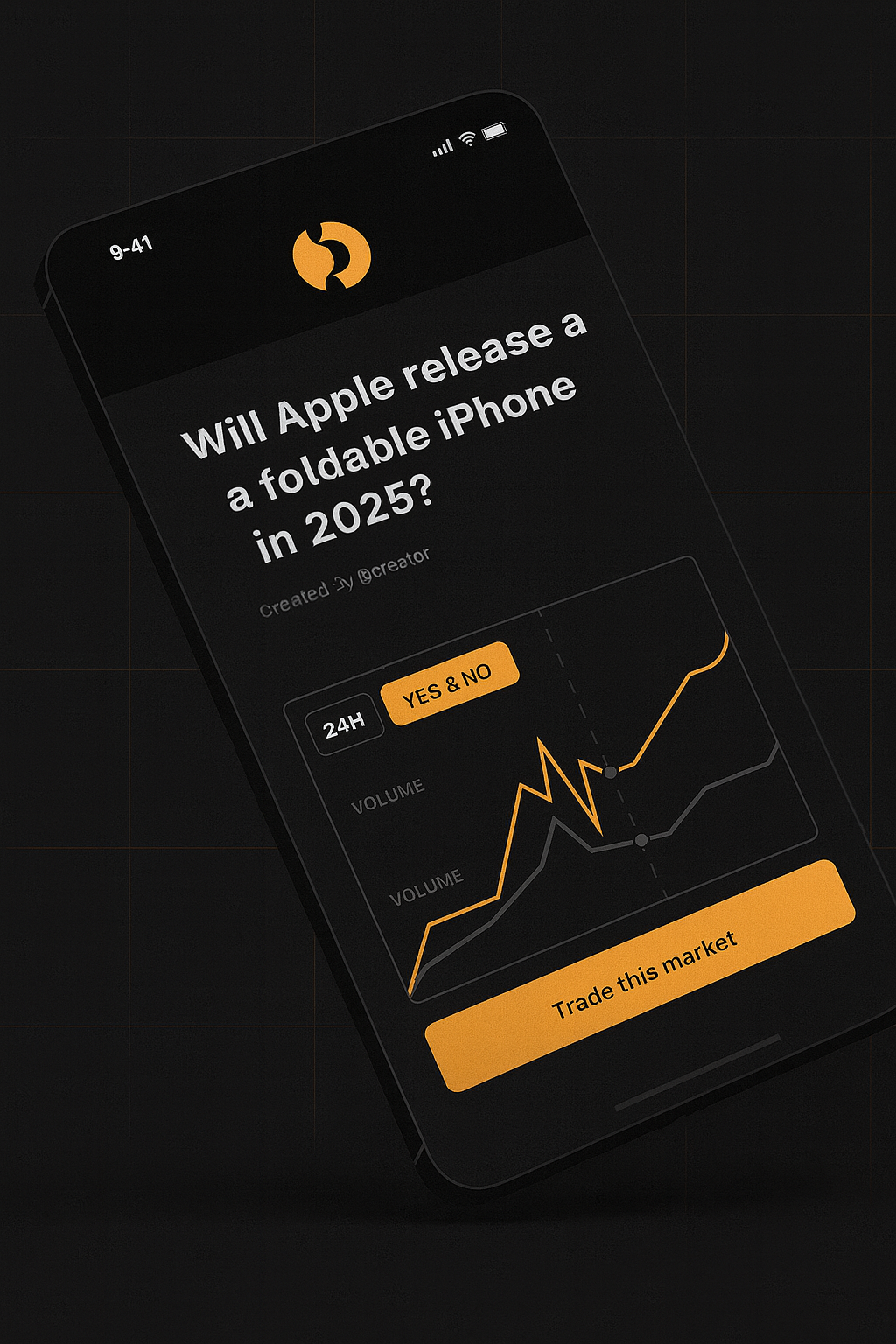 Chiggacash mobile app showing market